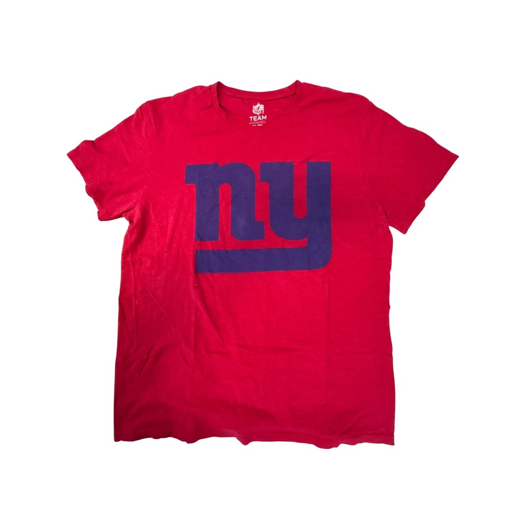 NFL Team Apparel New York Giants Mens XL Red Blue Graphic T-Shirt Cotton